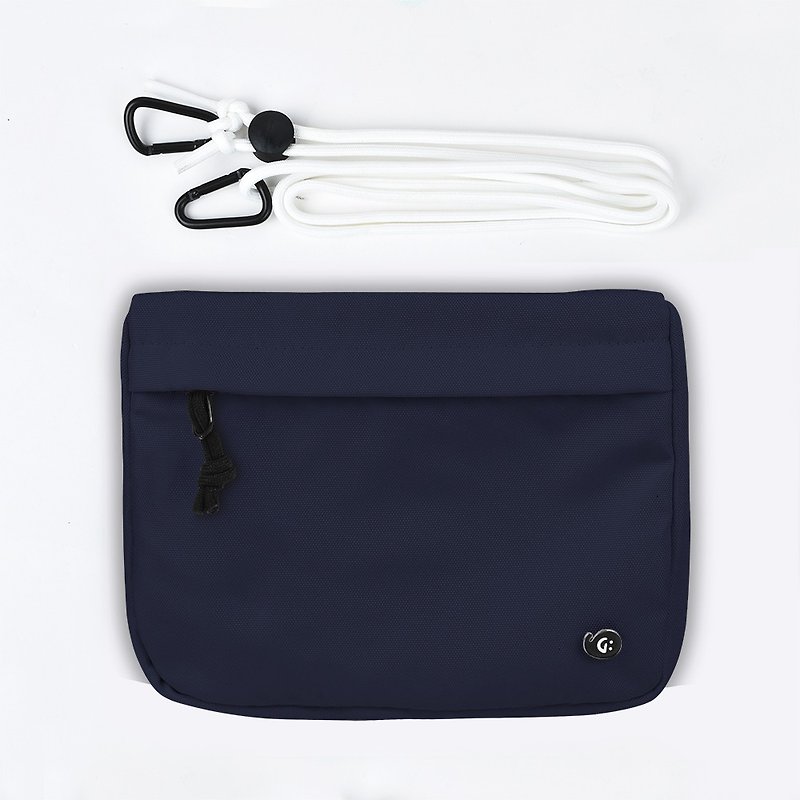 Grinstant mix and match detachable small bag shoulder bag-adventure series (navy blue) - กระเป๋าคลัทช์ - เส้นใยสังเคราะห์ สีน้ำเงิน