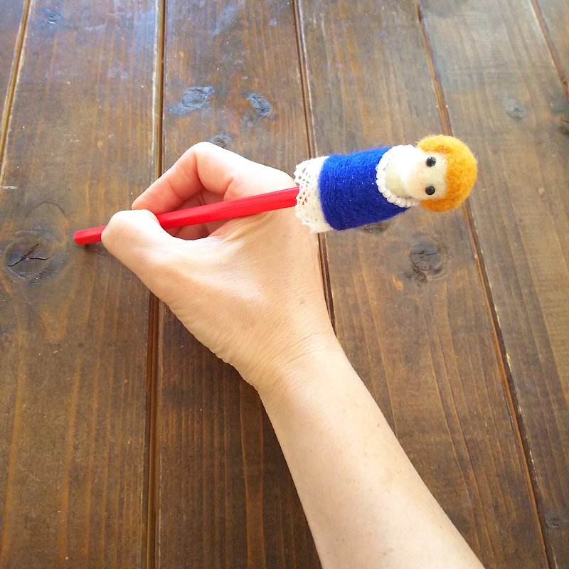 naru pencilcap - กล่องดินสอ/ถุงดินสอ - ขนแกะ สีน้ำเงิน