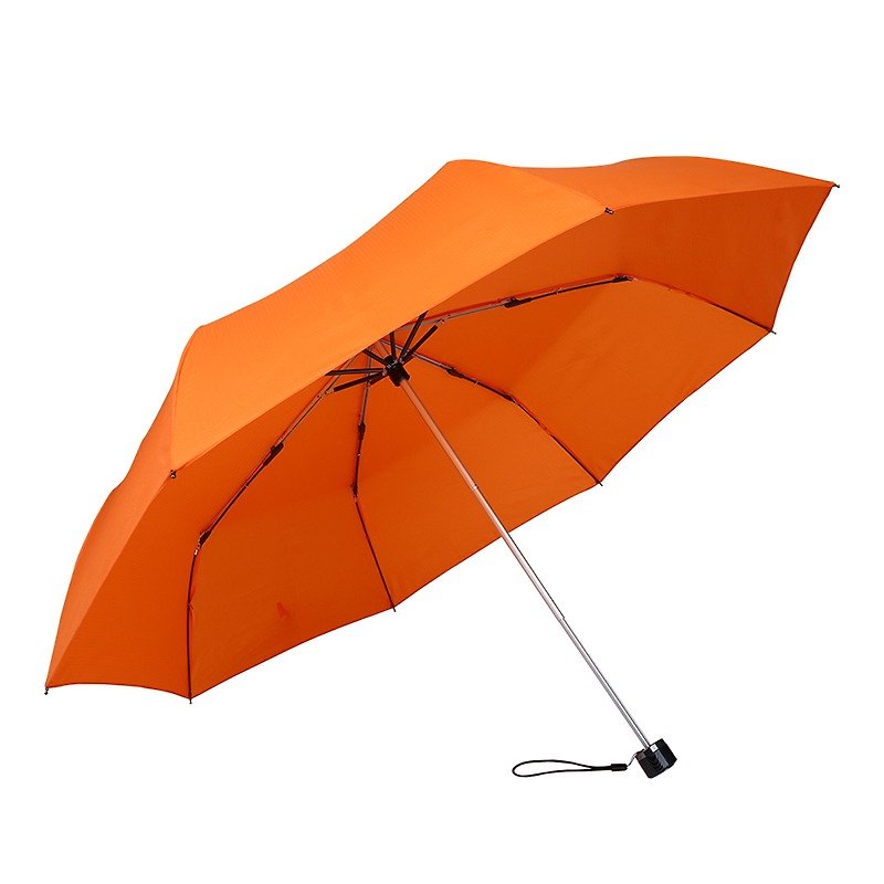 [German kobold] Anti-UV and water-repellent sunshade three-fold umbrella-Lotus plain pattern-orange - Umbrellas & Rain Gear - Other Materials Orange