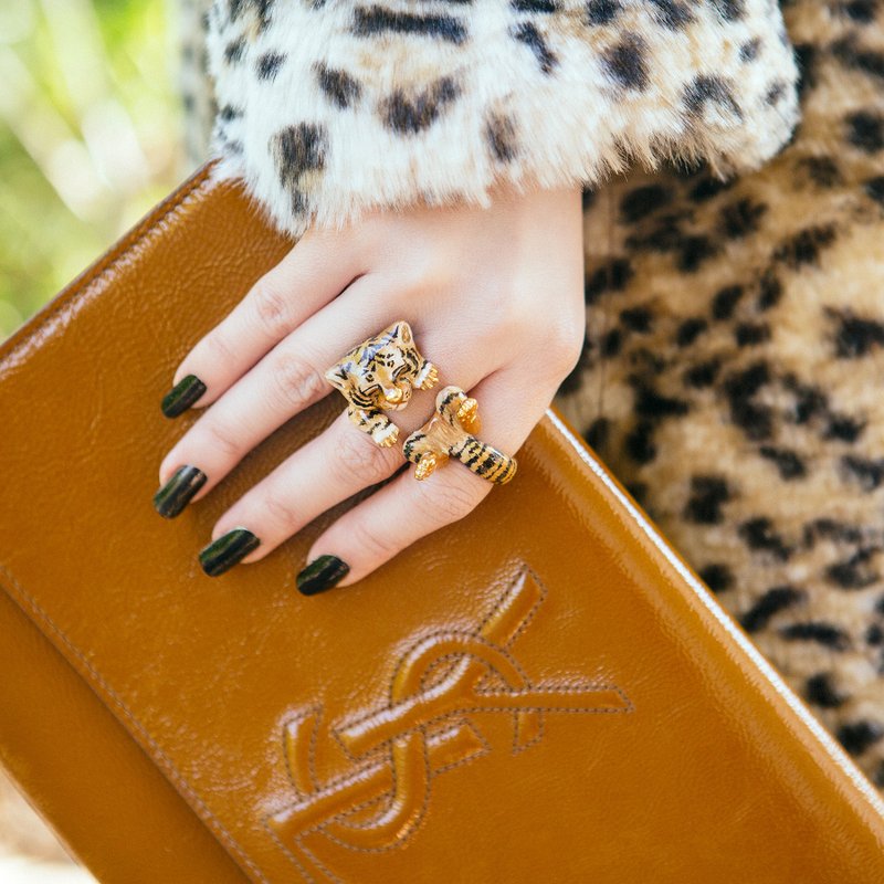 African baby tiger ring - 戒指 - 其他金屬 咖啡色
