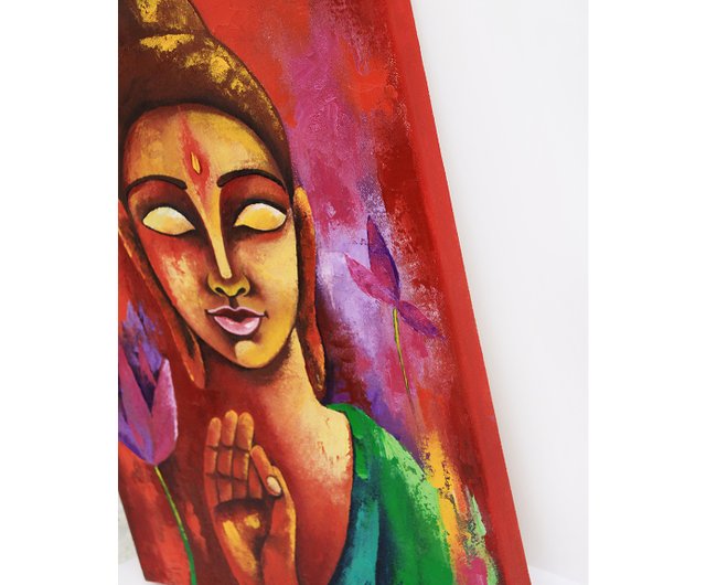 Buddha Painting Meditation Original Art Indian Artwork Buddhism Wall Art  Zen - Shop ARTbyAnnaSt Posters - Pinkoi