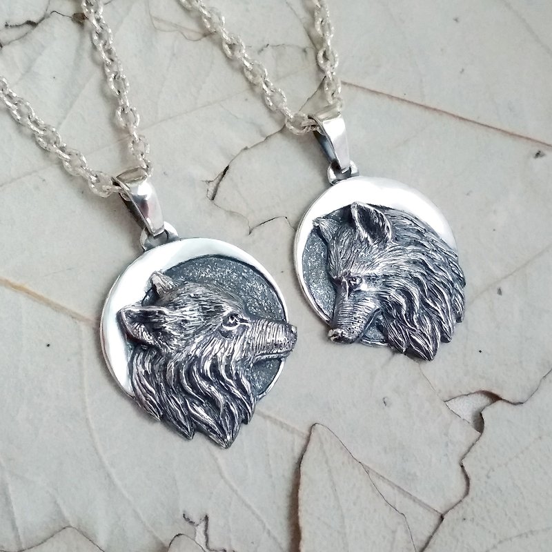 2 Silver Wolf Pendants.Silver Wolf.Celtic Wolf.Wolf Totem.Wolf Necklace.