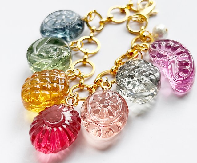 Dull rainbow colored resin drop key chain bag charm - Shop lindisima  Keychains - Pinkoi