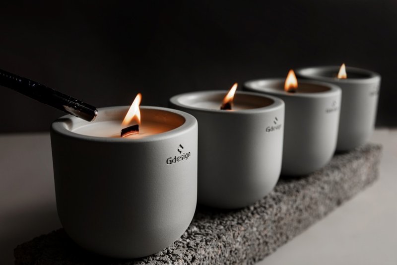 Simple stucco texture scented candle 175g - Candles & Candle Holders - Eco-Friendly Materials 