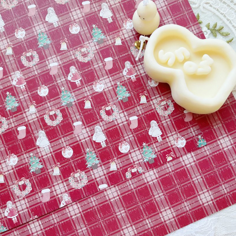 christmas redsanta&check - 禮物盒/包裝盒 - 紙 多色