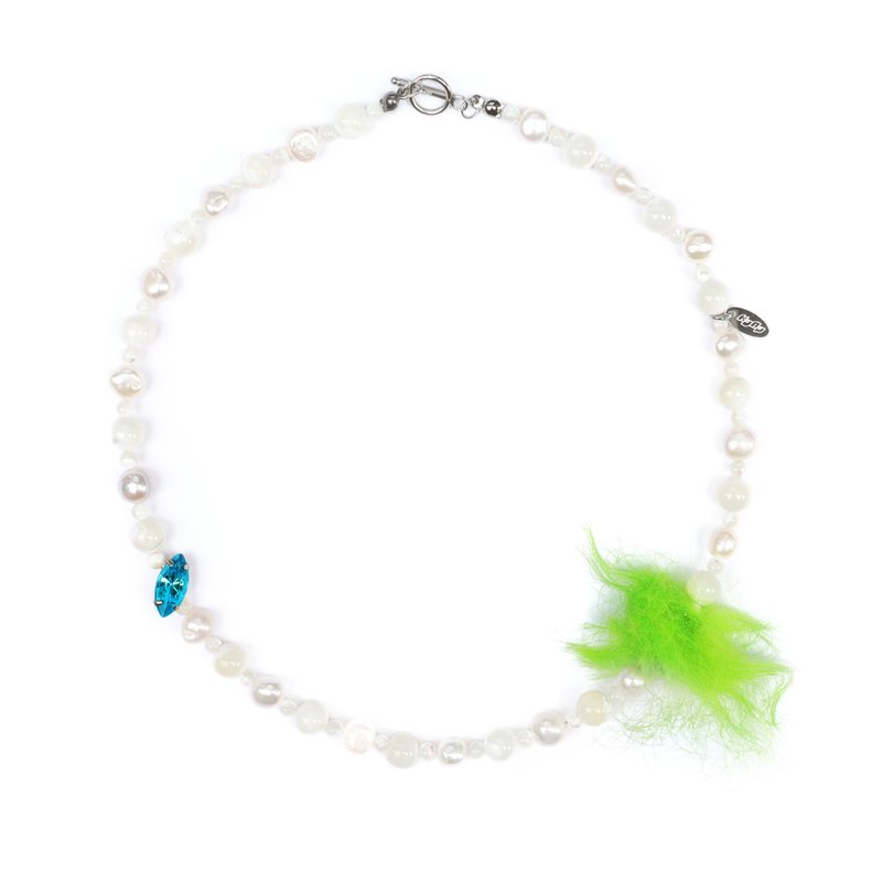 KDNP Furr Necklace_Lime Green - สร้อยคอ - วัสดุอื่นๆ สีเขียว