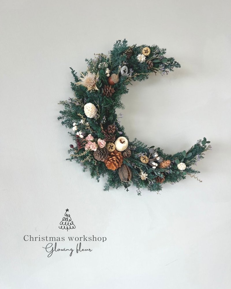 月亮聖誕花圈手作課程・Moonlight Christmas Wreath Workshop - 植栽/花藝 - 植物．花 