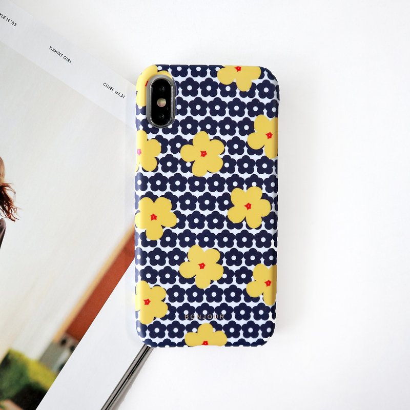 Summer yellow flower phone case - เคส/ซองมือถือ - พลาสติก สีน้ำเงิน