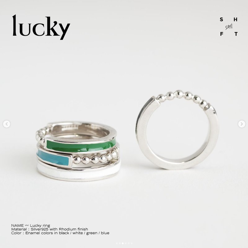 Ctrlshift - Lucky ring - 戒指 - 純銀 銀色