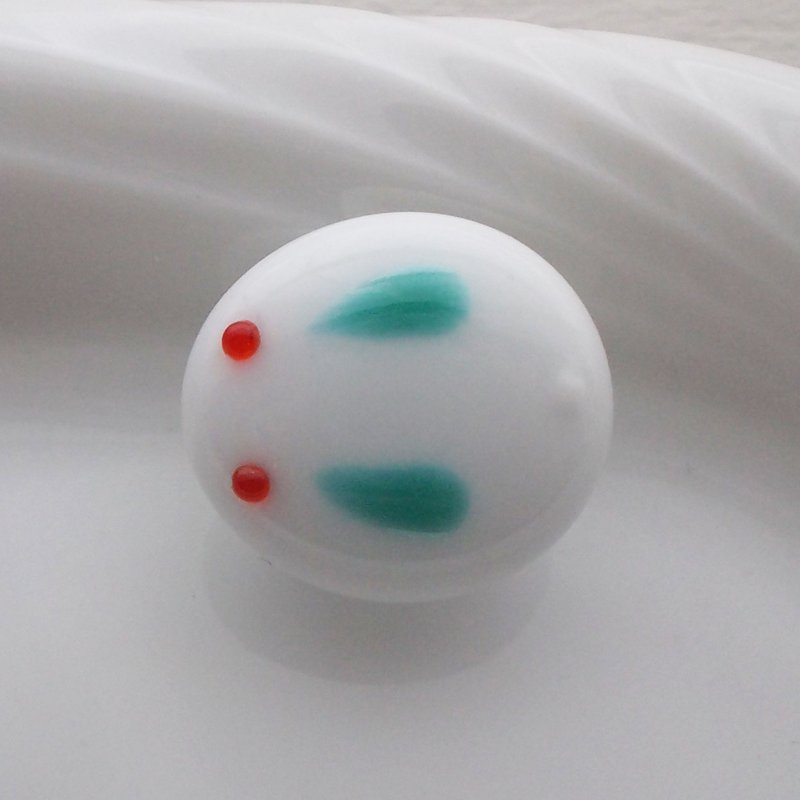 雪兔造型玻璃和服腰帶飾物 / 髮飾 - 項鍊 - 玻璃 白色