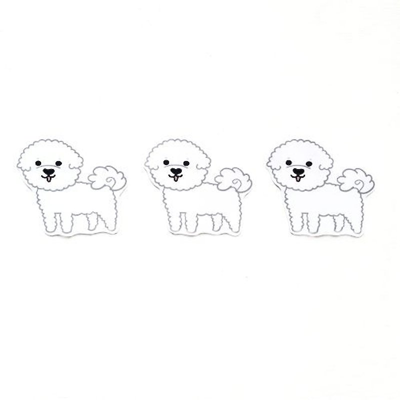 1212 design fun funny stickers waterproof stickers everywhere - Bichon Frise - Stickers - Waterproof Material White