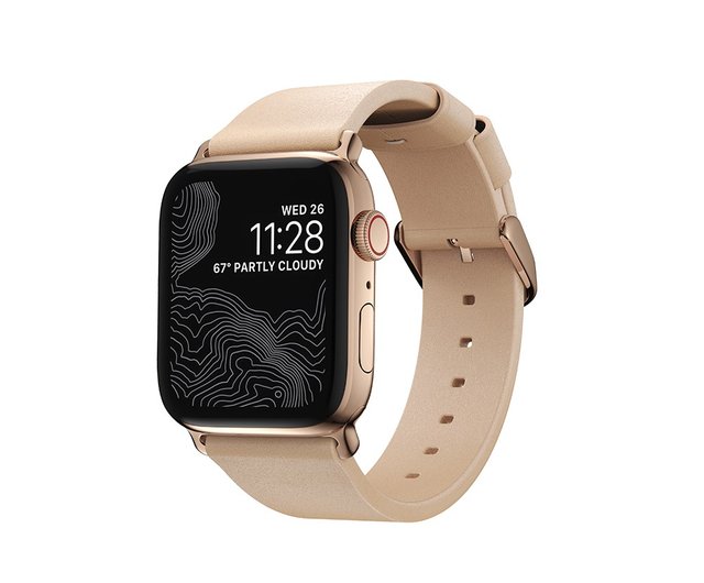 美國NOMAD】Apple Watch專用自然原色皮革錶帶-摩登金-38/40/41 - 設計