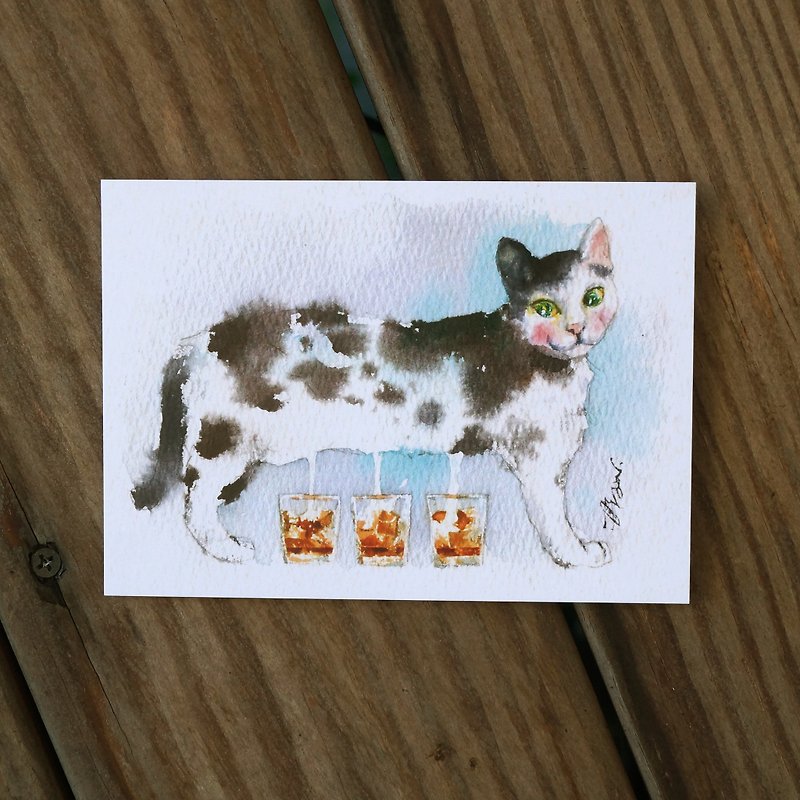 Watercolor painted hair boy series postcard - milk - การ์ด/โปสการ์ด - กระดาษ หลากหลายสี
