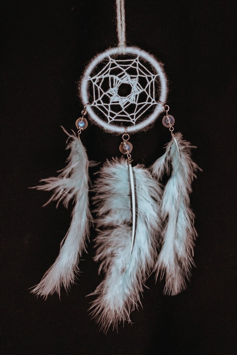 純手工捕夢網 Handmade Dreamcatcher－【單色星－淡藍】 - 擺飾/家飾品 - 其他材質 綠色