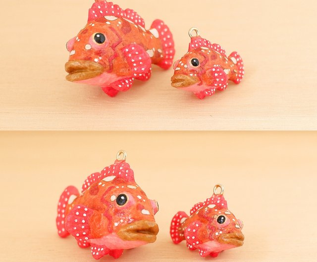 和紙小物 キーホルダー/バッグチャーム カサゴ 海の魚