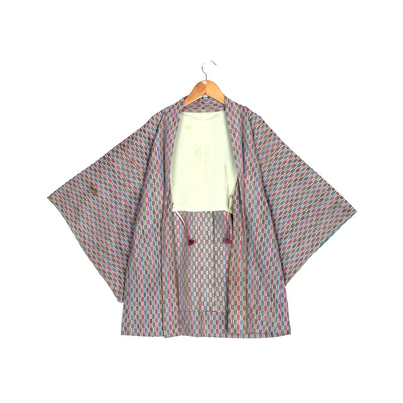 [Egg Plant Vintage] Rainbow Sugar Vintage Kimono Knit - Women's Casual & Functional Jackets - Polyester Multicolor