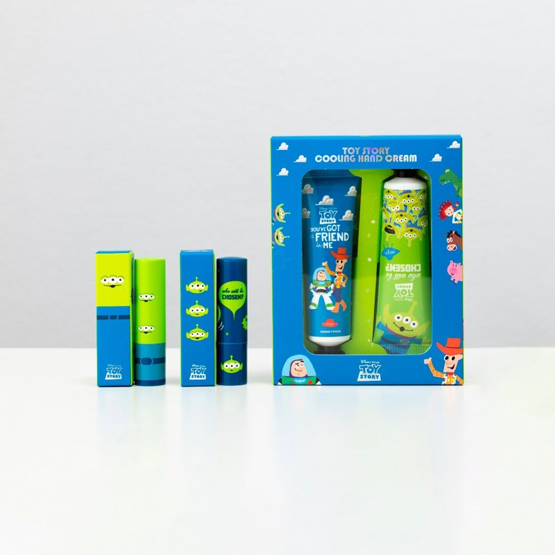 FreshO2 Toy Story Tinted Lip Balm Hand Cream Gift Box Optional Color Combination - Lip Care - Plastic Blue
