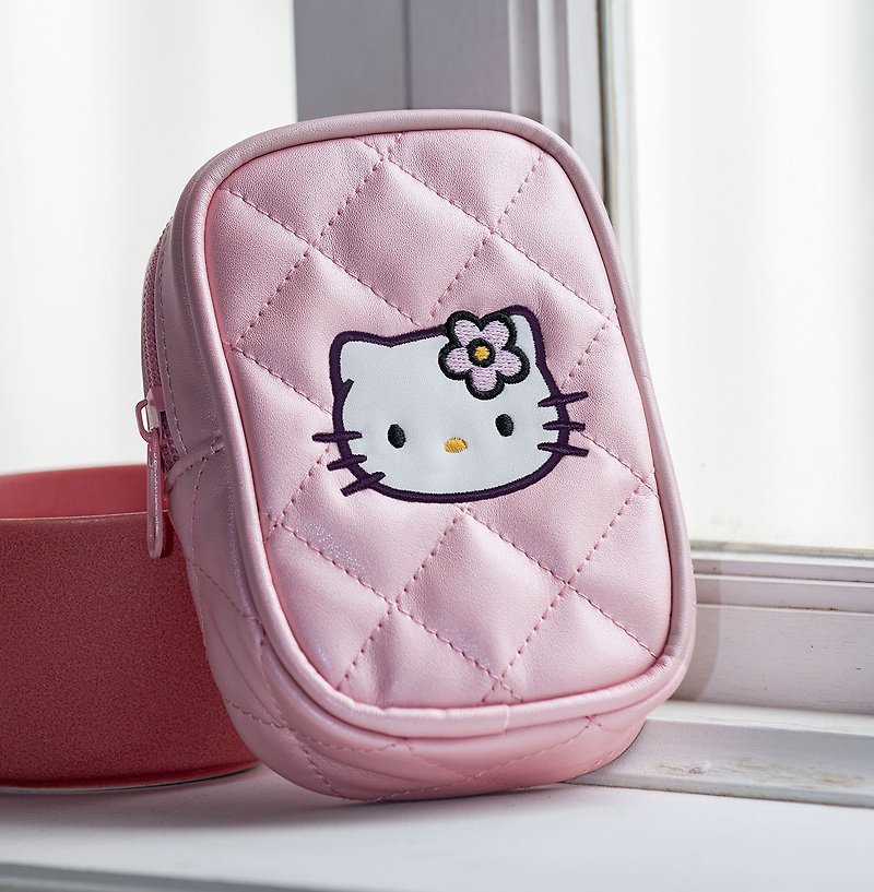 Hello Kitty 復古經典款收藏誌 第四期 粉紅菱格包 - 化妝袋/收納袋 - 聚酯纖維 粉紅色