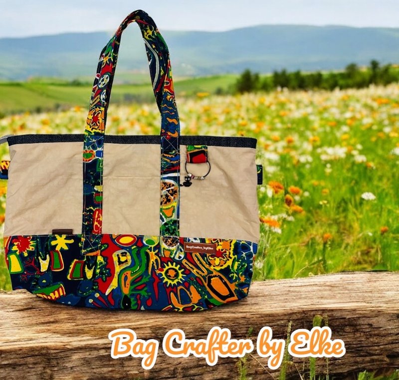 Patchwork / Yunnan Print Large Tote Bag - กระเป๋าแมสเซนเจอร์ - วัสดุกันนำ้ หลากหลายสี
