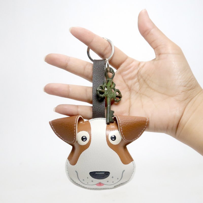 พวงกุญแจ แจ็ครัสเซลส์ ของขวัญสำหรับคนรักสัตว์ เพิ่มเสน่ห์ให้กับกระเป๋า - พวงกุญแจ - หนังเทียม ขาว