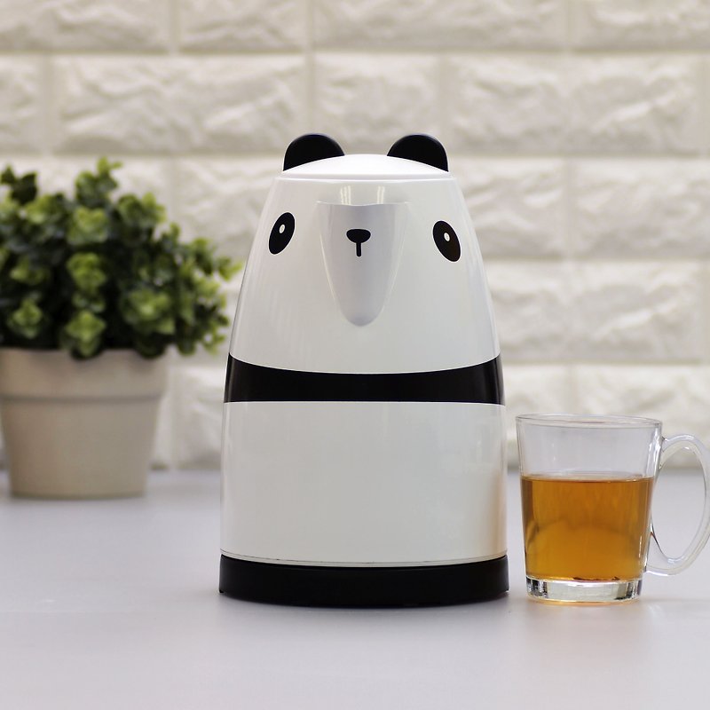 Animal series 1.7L Cordless Electric Water Kettle - Panda - Kitchen Appliances - Other Metals White