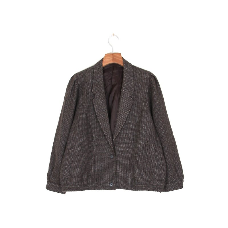 Egg plant vintage two zero feelings vintage coat suit - Women's Casual & Functional Jackets - Wool Brown