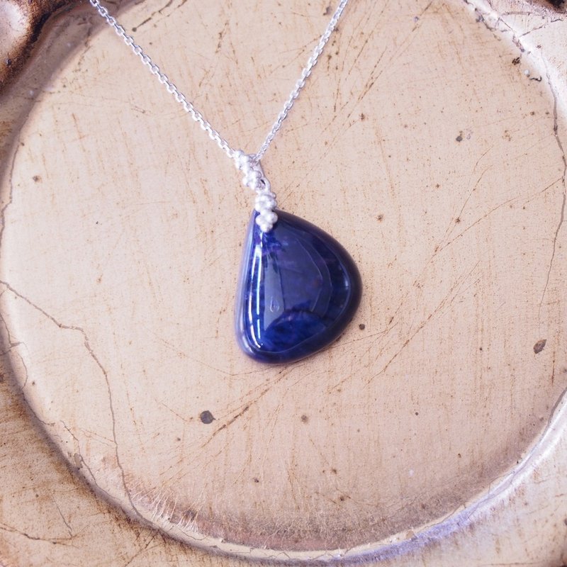 Shujulai Sugilite February Birthstone handmade sterling silver necklace with silver chain - Necklaces - Semi-Precious Stones Purple