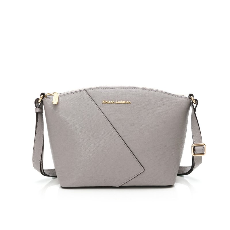 [Kim Anderson] SIBYL Asymmetric Side Backpack - Quartz Gray - Messenger Bags & Sling Bags - Genuine Leather Gray