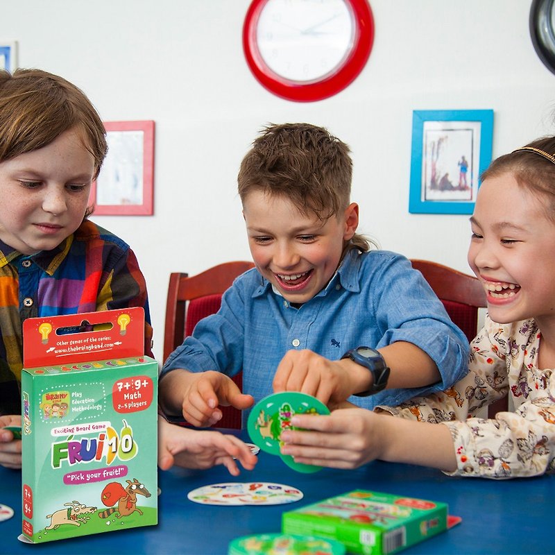 THE BRAINY BAND-Fruit count to ten-Russian children's board game - ของเล่นเด็ก - กระดาษ สีแดง