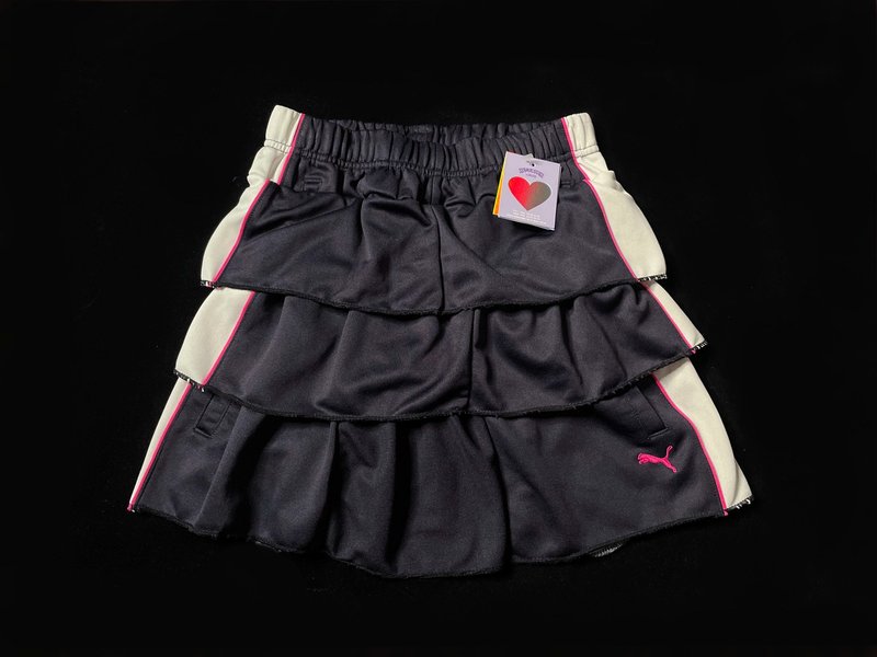 REGETHER Vintage modified PUMA sports cake skirt-07 - กระโปรง - ผ้าฝ้าย/ผ้าลินิน สีน้ำเงิน