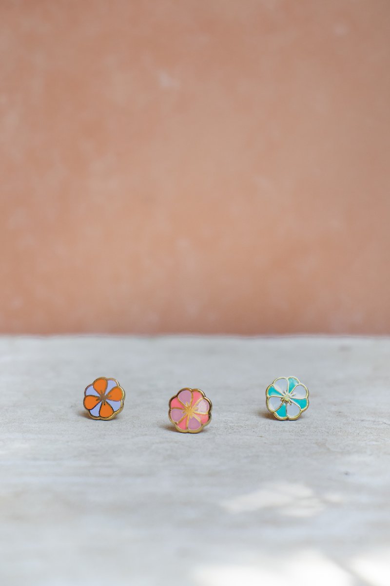 Dali Flower Xue Niaoer Series - Earrings & Clip-ons - Enamel Multicolor