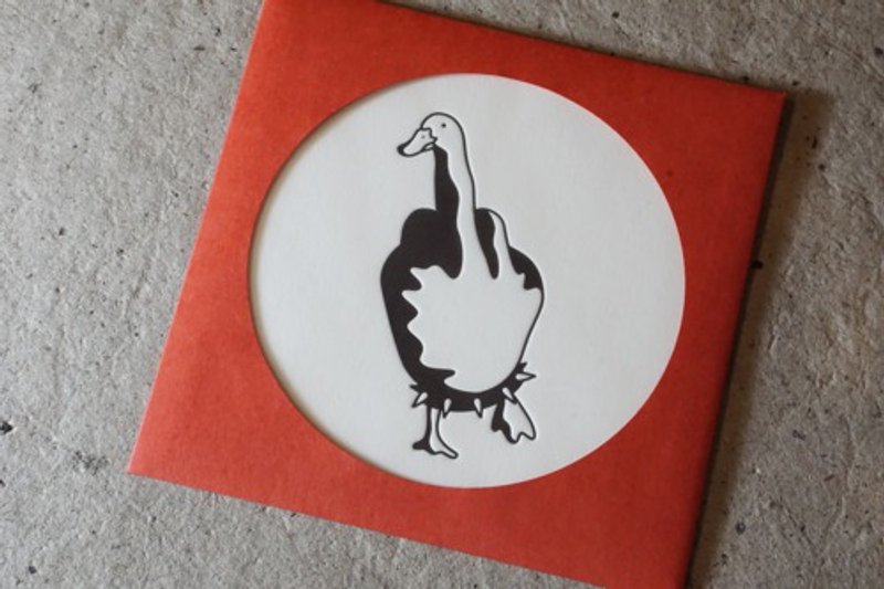 HOLE ART   DUCK YOU    -RED- - 卡片/明信片 - 紙 