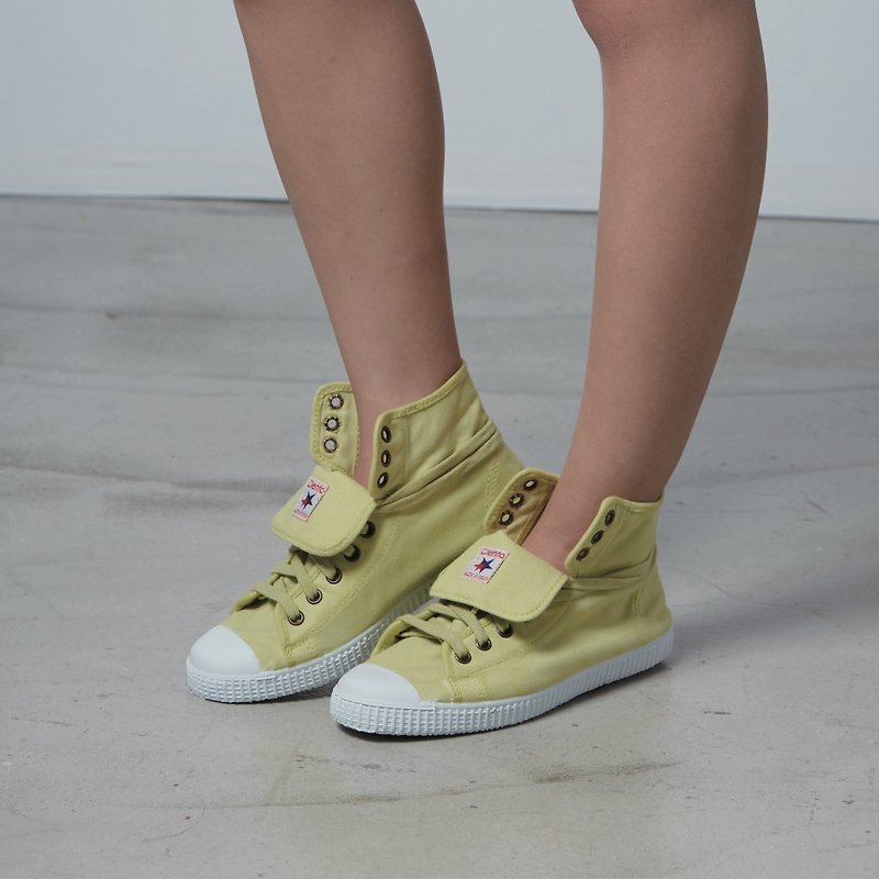 西班牙國民帆布鞋 CIENTA 大人尺寸 檸檬黃色 香香鞋 61997 15 - 女款休閒鞋 - 棉．麻 綠色