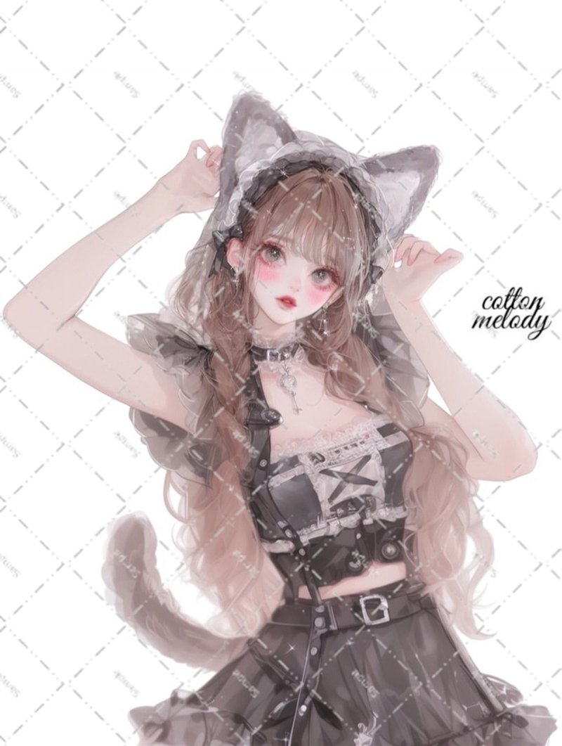 original sticker no.6376 人物ステッカー オリジナルステッカー 人物ステッカー 女の子ステッカー オリジナル人物ステッカー - 貼紙 - 紙 