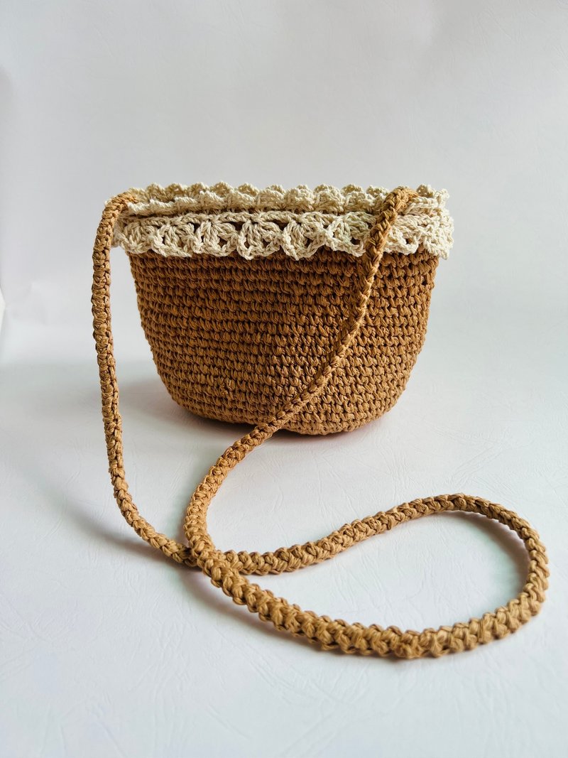 Handmade holiday style lace crochet bag for children - Messenger Bags & Sling Bags - Cotton & Hemp 