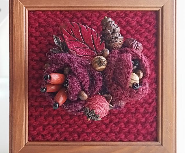 3D Flowers knitted wall decor*Framed crochet flowers*Crochet bouquet  painting - Shop House for fairy Wall Décor - Pinkoi