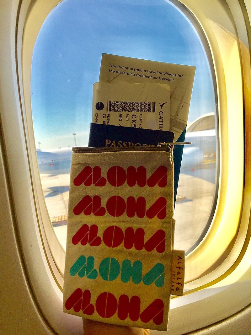 Aloha Travel Classic Passport Holder - ที่ใส่บัตรคล้องคอ - ผ้าฝ้าย/ผ้าลินิน 