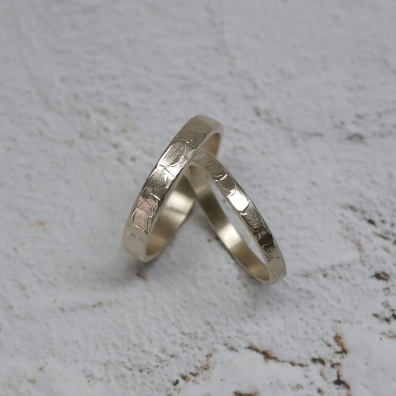 Glitter Couple Rings - Handcrafted Ring - แหวนคู่ - เงินแท้ สีเงิน