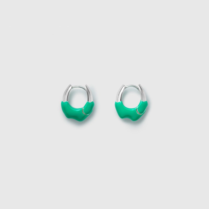 【mervyn】Magma Earring (Green) Lava Earrings - ต่างหู - เงินแท้ สีเขียว