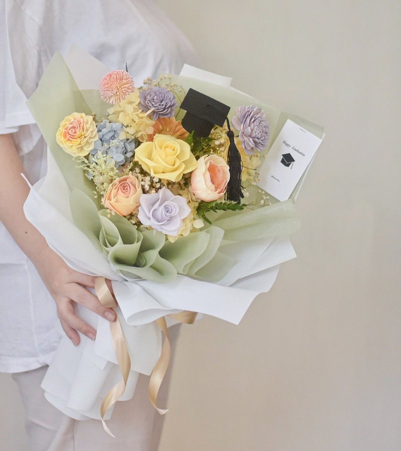 /畢業花束C款/永生花 乾燥花 教師節 情人節 韓系花束 - 乾燥花/永生花 - 植物．花 多色
