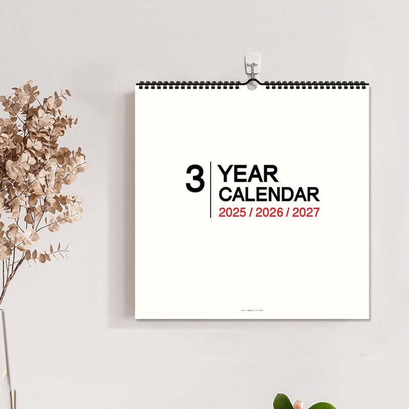 Chuyu 2025~2027 Three-Year Hanging Monthly Calendar/Large/Agency Calendar/Long-term Planning/Wall Calendar - ปฏิทิน - กระดาษ หลากหลายสี