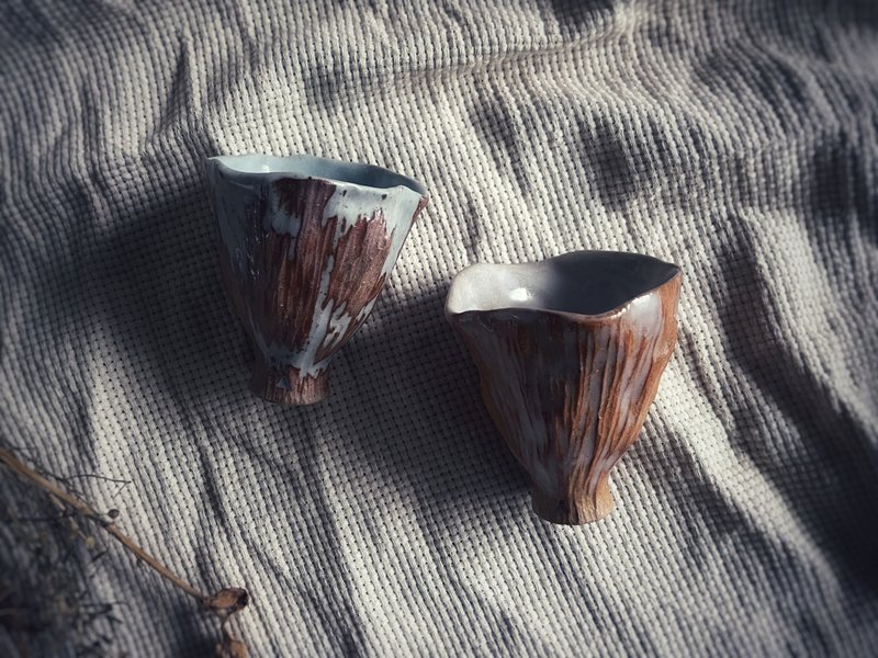 宴會盛放茶酒花杯・品茶杯・小酒杯・對杯  / 落葉栗 / - 茶壺/茶杯/茶具 - 陶 咖啡色