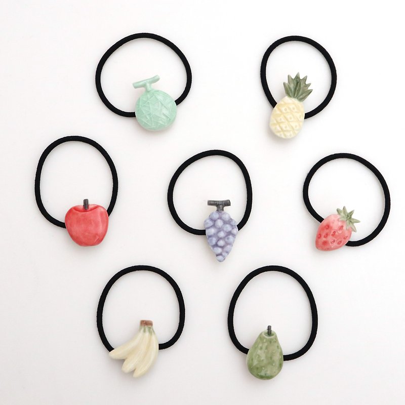 Small fruit hair tie - 髮飾 - 瓷 紅色