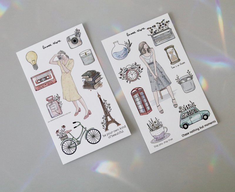 Bamee's lovely object stickers - 貼紙 - 紙 白色