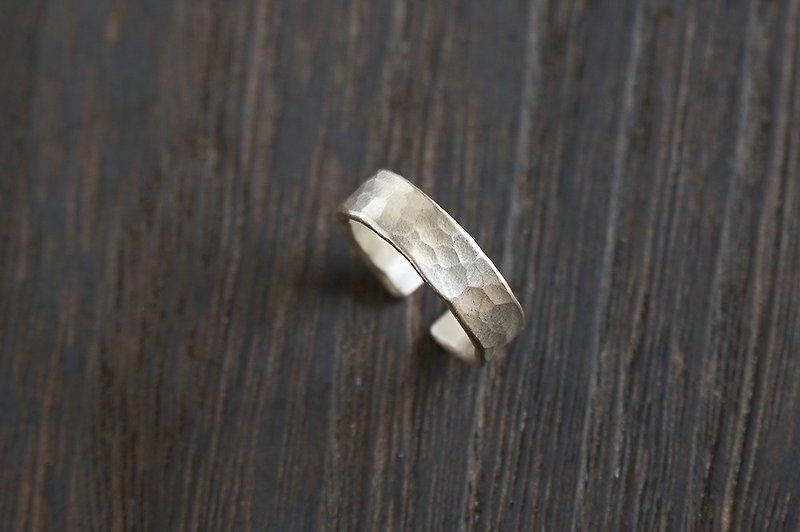 Forged Wide Sterling Silver Open Ring - General Rings - Silver Silver