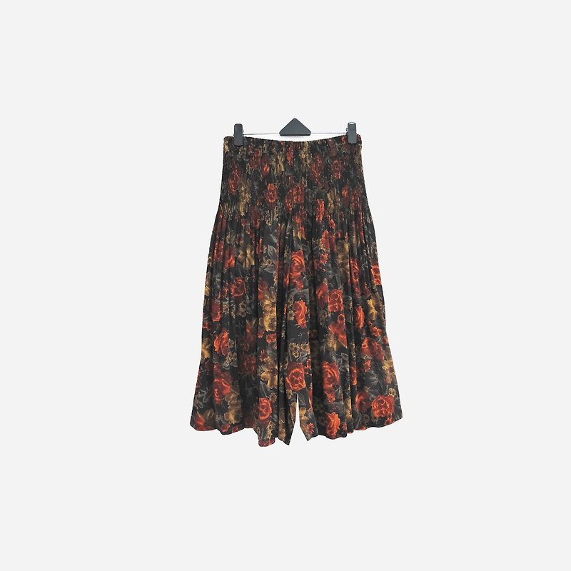 Discolored Vintage / Flower Pant skirt no.756 vintage - Women's Pants - Polyester Brown