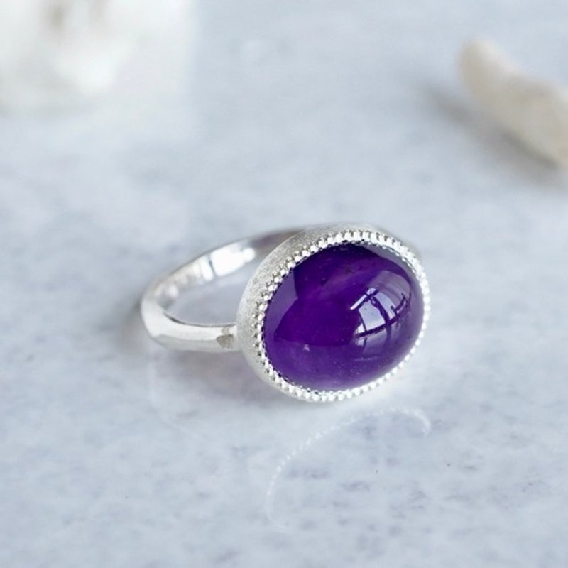 Amethyst ring [OP779SV] - 戒指 - 其他金屬 