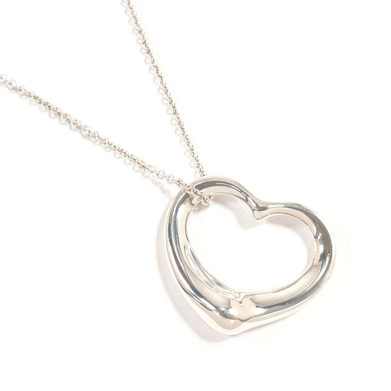 [Direct from Japan] Tiffany & Co. Open Heart Elsa Peretti Necklace, Sterling Silver 925, Excellent Pre-owned Condition - สร้อยคอ - เงินแท้ สีเงิน