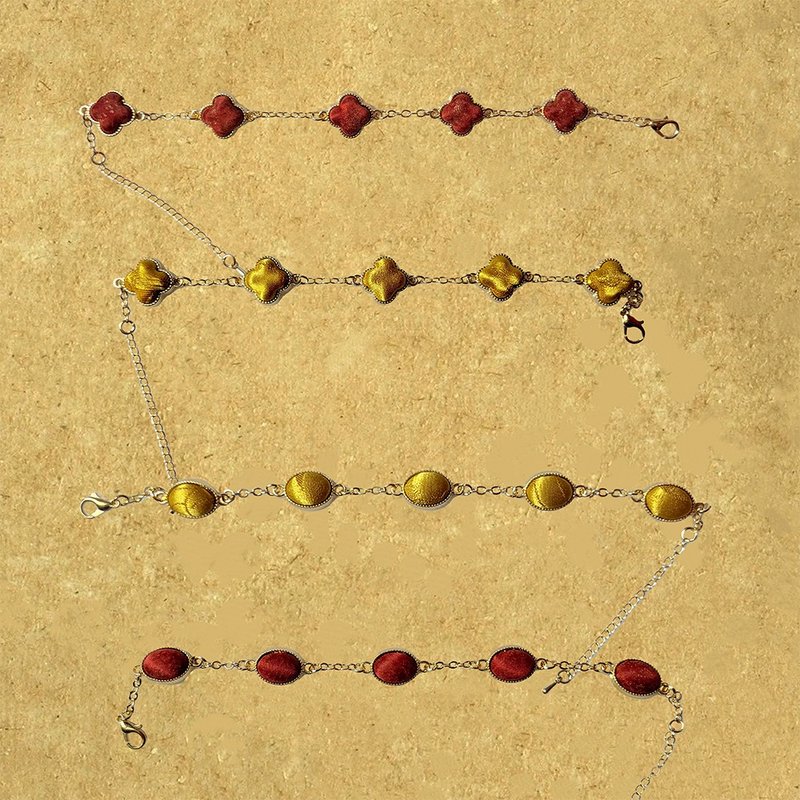 【手作手鏈非遺香】新中式復古/紅云紗桑蠶絲宋錦蜀錦小眾首飾 - 手鍊/手鐲 - 絲．絹 多色