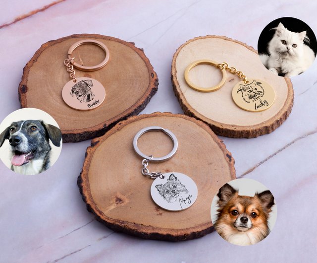 Dog Photo Keychain Pet Keychain Pet Memorial Custom Dog Keychain